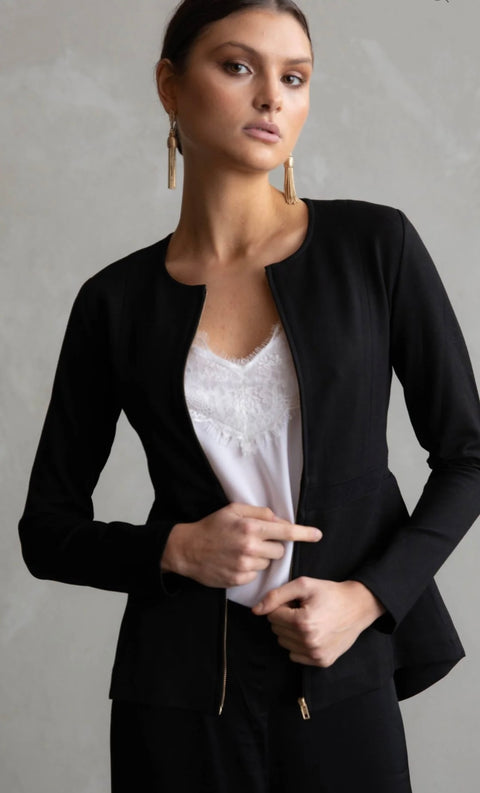 Willow Peplum Jacket Black