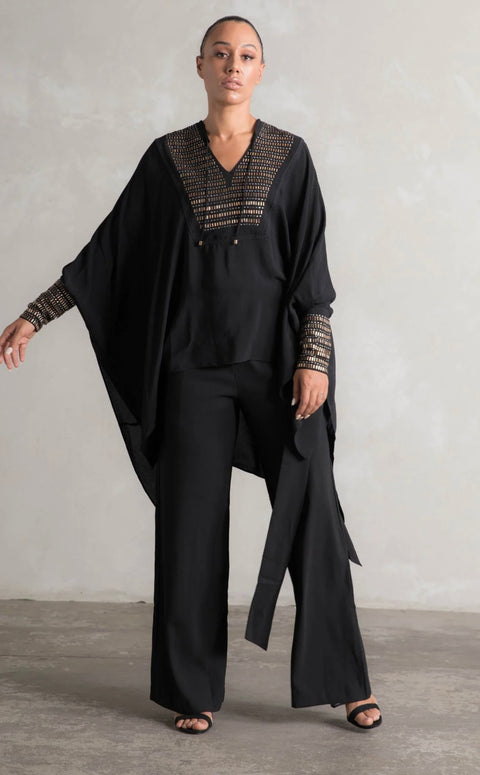 Chiara Embellished Kaftan Black