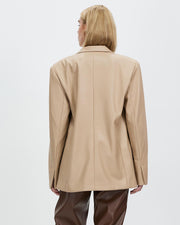 Tommy Faux Leather Blazer Sand