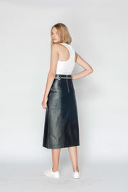 Bronte Leather Skirt Black