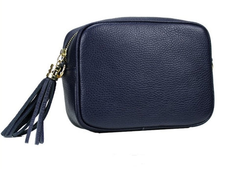 Bling Baby Leather Bag Navy/Navy Bronze Stripe Strap