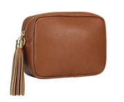 Bling Baby Leather Bag Tan/Tan Black Strap