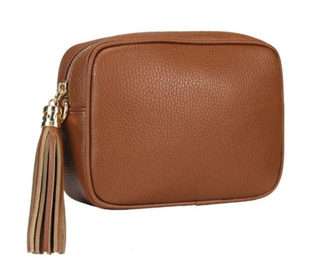 Bling Baby Leather Bag Tan/Tan Black Strap