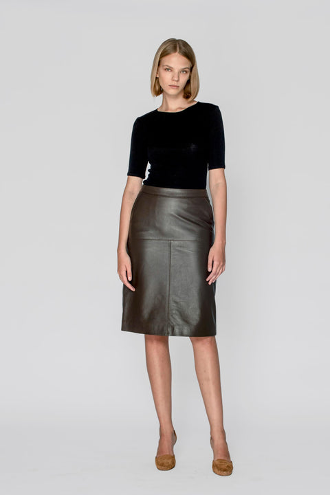 Cleo Midi Skirt Choc