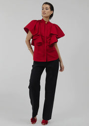 Florence Cotton Shirt Sangria Red