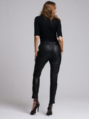 Gemma Leather Joggers Black