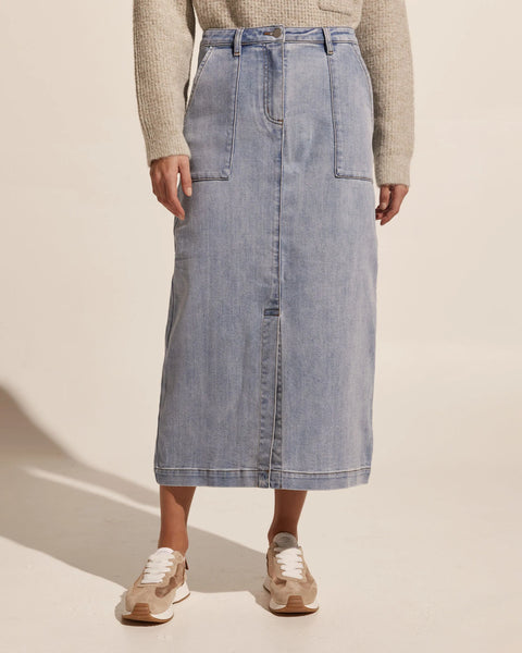 Loft Skirt Washed Denim