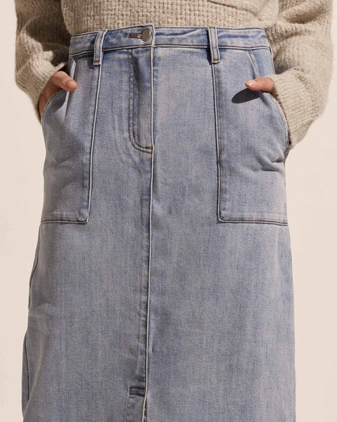 Loft Skirt Washed Denim