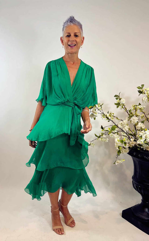 Ruffle Dress Emerald