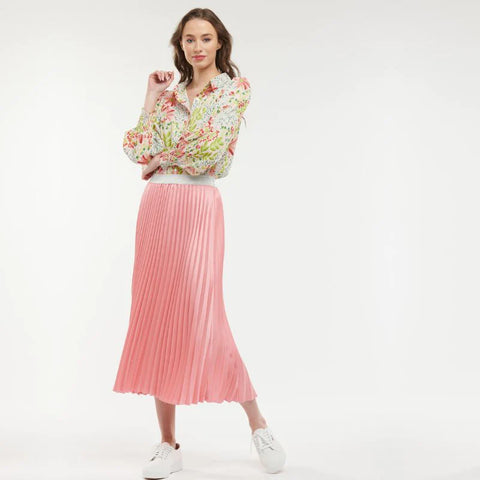 Luxe Pleat Skirt Candy Pink