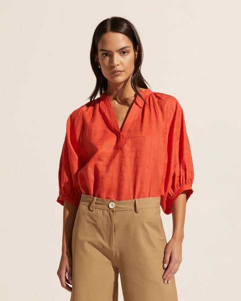 Remark Top Flame Embroided