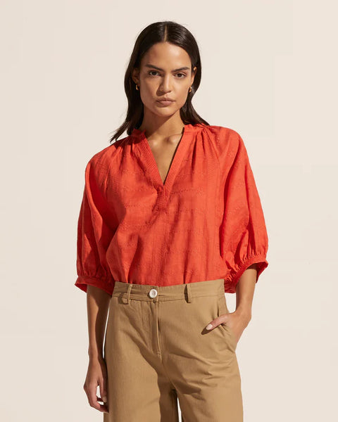 Remark Top Flame Embroided