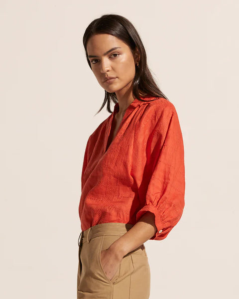 Remark Top Flame Embroided