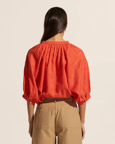Remark Top Flame Embroided