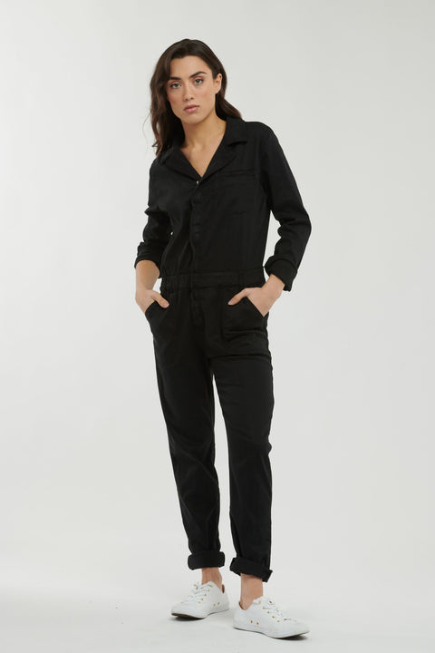 Italian Star Utility Jumpsuit Black