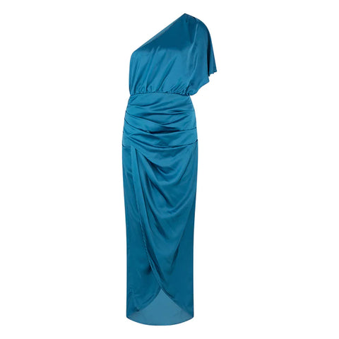 Venice One Shoulder Dress Teal