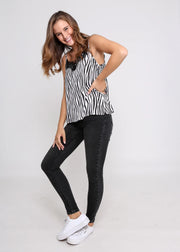 Zebra Cami Black & White