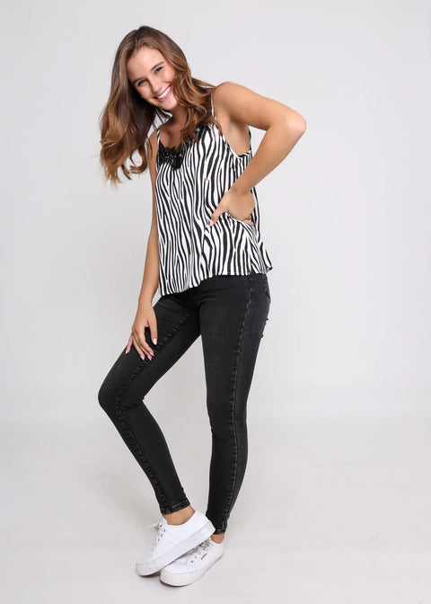 Zebra Cami Black & White