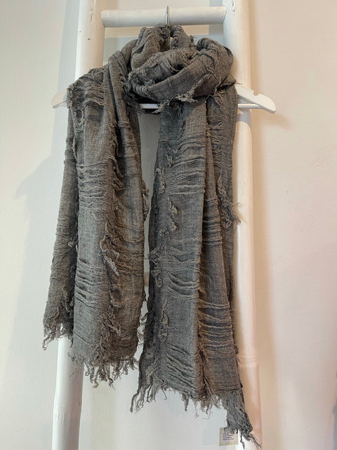 Shredded Wrap/Scarf Charcoal