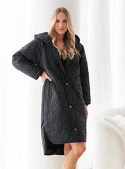 Hooded Puffa Jacket Black