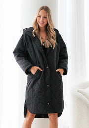 Hooded Puffa Jacket Black