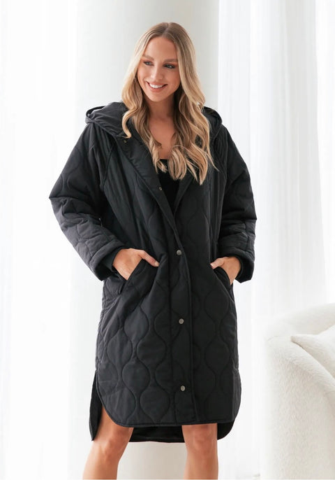 Hooded Puffa Jacket Black