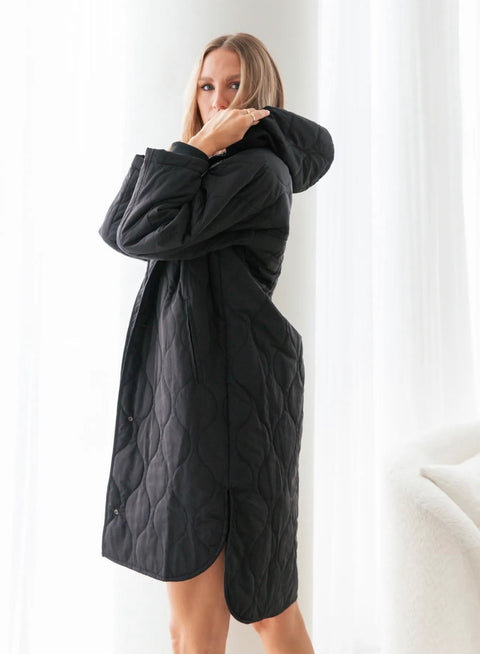 Hooded Puffa Jacket Black